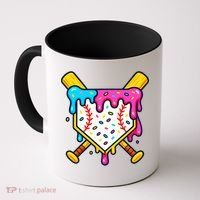 Ice Cream Drip Baseball Bat Home Plate Cool Coffee Mug thumb 0
