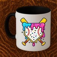 Ice Cream Drip Baseball Bat Home Plate Cool Coffee Mug thumb 2