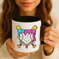 Ice Cream Drip Baseball Bat Home Plate Cool Coffee Mug thumb 3