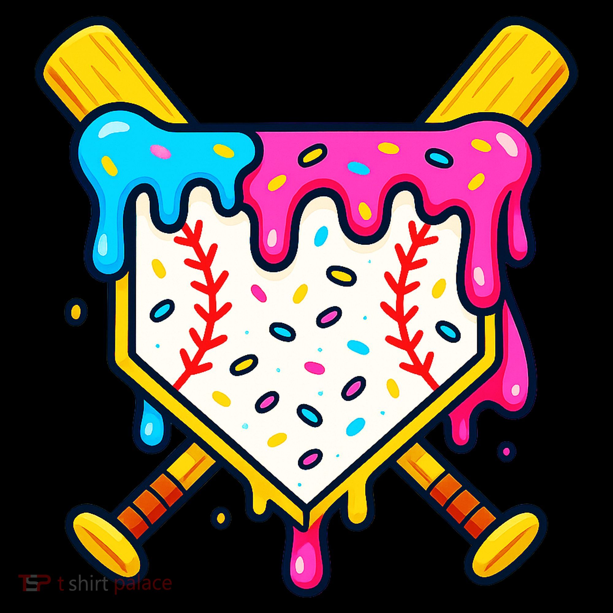 Ice Cream Drip Baseball Bat Home Plate Cool Coffee Mug
