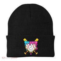 Ice Cream Drip Baseball Bat Home Plate Cool Beanie thumb 0