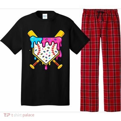 Ice Cream Drip Baseball Bat Home Plate Cool Pajama Set