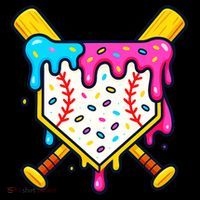Ice Cream Drip Baseball Bat Home Plate Cool Ornament thumb 1