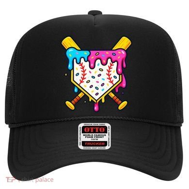 Ice Cream Drip Baseball Bat Home Plate Cool Hat