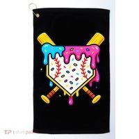 Ice Cream Drip Baseball Bat Home Plate Cool Golf Towel thumb 0
