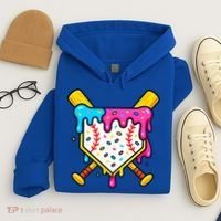 Ice Cream Drip Baseball Bat Home Plate Cool Hoodie thumb 4