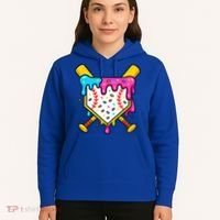 Ice Cream Drip Baseball Bat Home Plate Cool Hoodie thumb 5