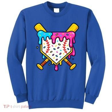 Ice Cream Drip Baseball Bat Home Plate Cool Sweatshirt