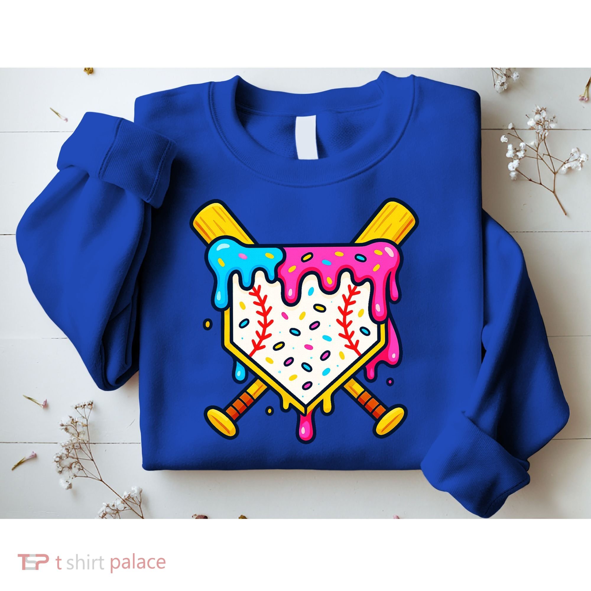 Ice Cream Drip Baseball Bat Home Plate Cool Sweatshirt