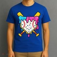Ice Cream Drip Baseball Bat Home Plate Cool T-Shirt thumb 3