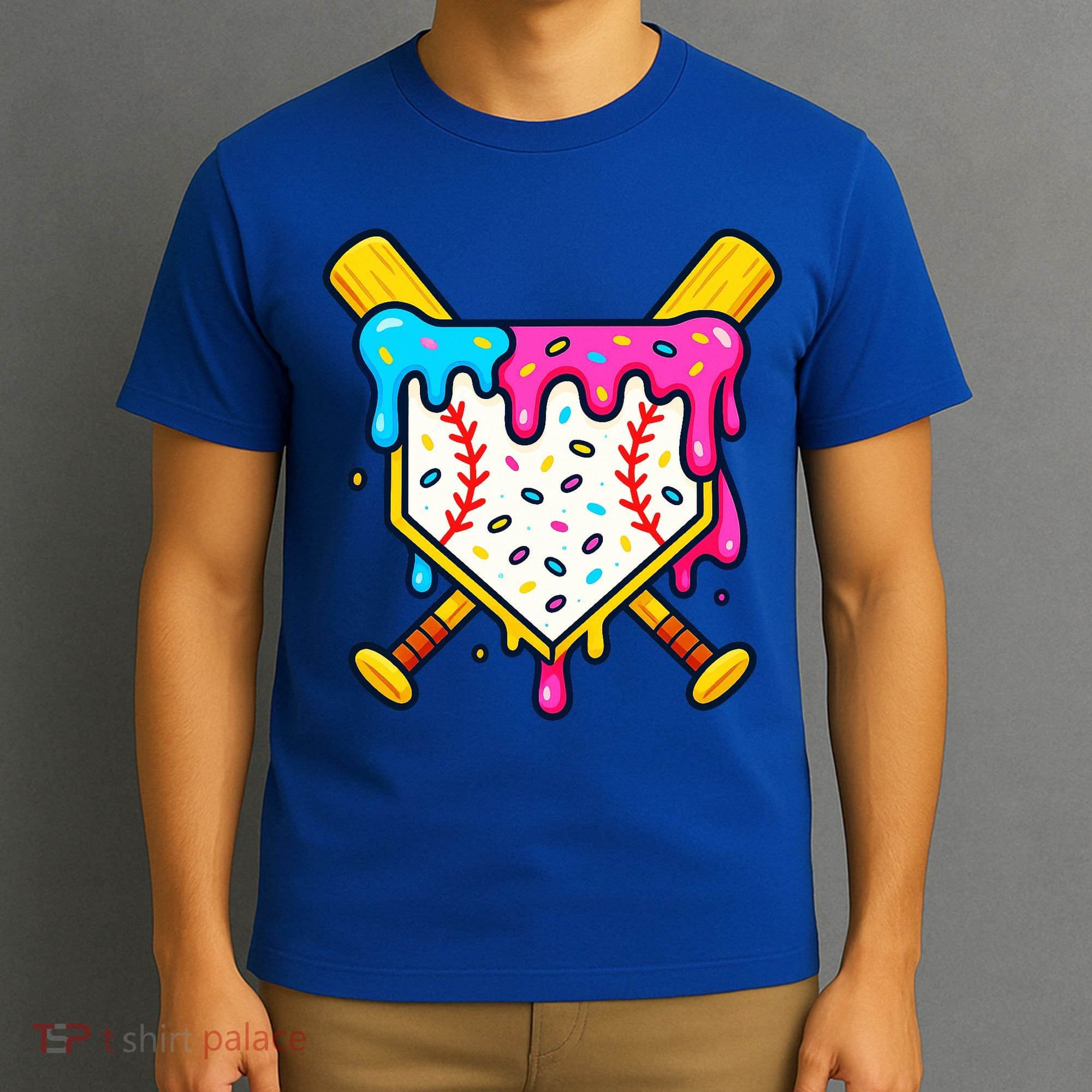 Ice Cream Drip Baseball Bat Home Plate Cool T-Shirt