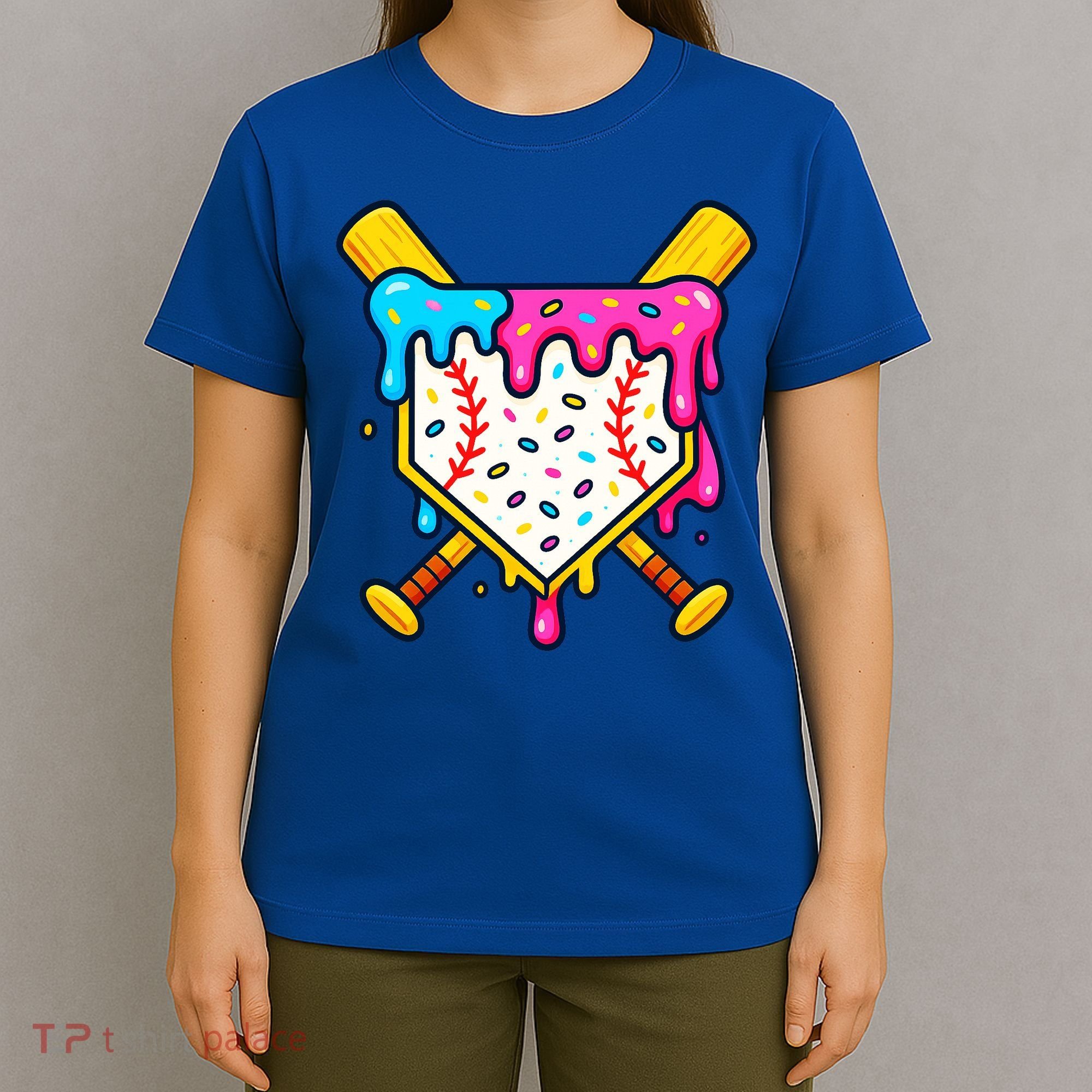 Ice Cream Drip Baseball Bat Home Plate Cool T-Shirt