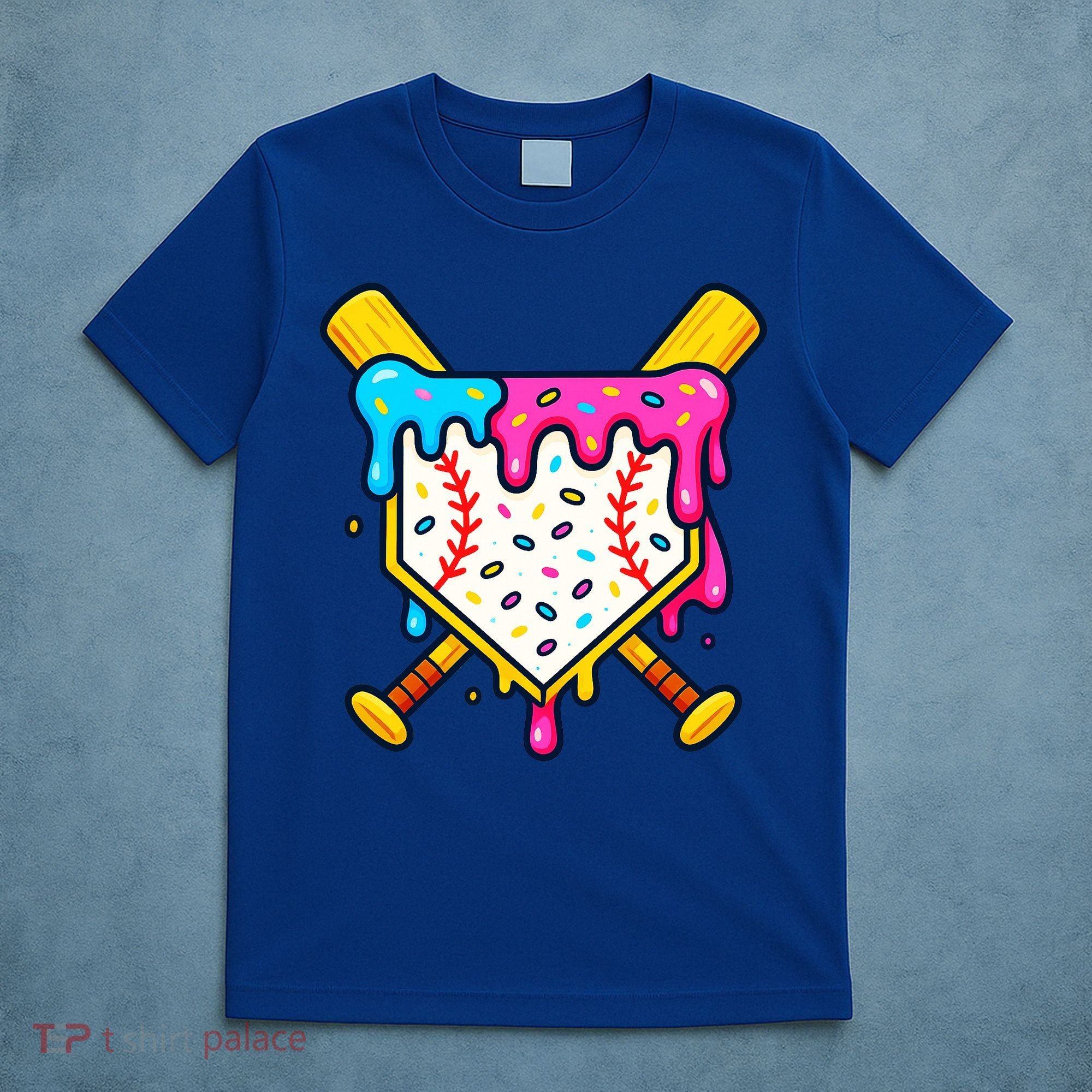 Ice Cream Drip Baseball Bat Home Plate Cool T-Shirt