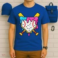 Ice Cream Drip Baseball Bat Home Plate Cool T-Shirt thumb 6