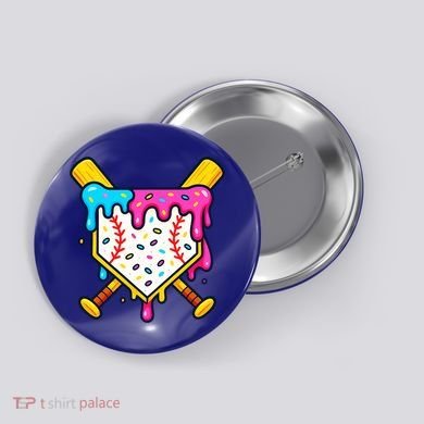 Ice Cream Drip Baseball Bat Home Plate Cool Button