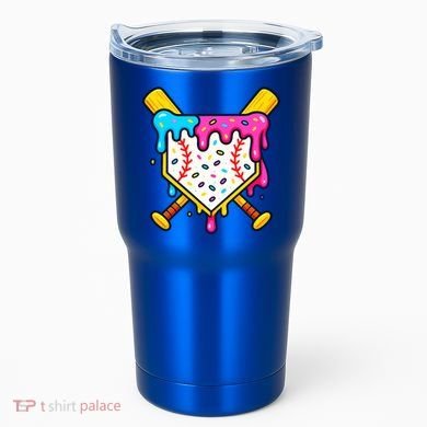 Ice Cream Drip Baseball Bat Home Plate Cool Tumbler
