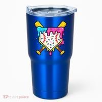 Ice Cream Drip Baseball Bat Home Plate Cool Tumbler thumb 0