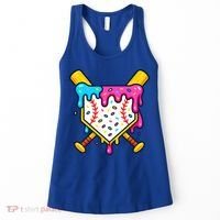 Ice Cream Drip Baseball Bat Home Plate Cool Women's Tank Top thumb 0