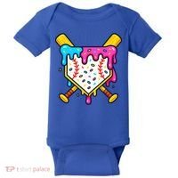 Ice Cream Drip Baseball Bat Home Plate Cool Baby Bodysuit thumb 0