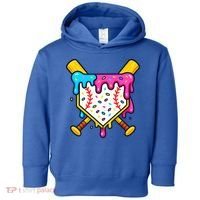 Ice Cream Drip Baseball Bat Home Plate Cool Toddler Hoodie thumb 0