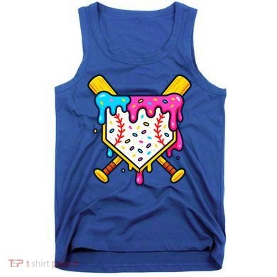 Ice Cream Drip Baseball Bat Home Plate Cool Tank Top
