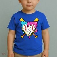 Ice Cream Drip Baseball Bat Home Plate Cool Toddler T-Shirt thumb 2