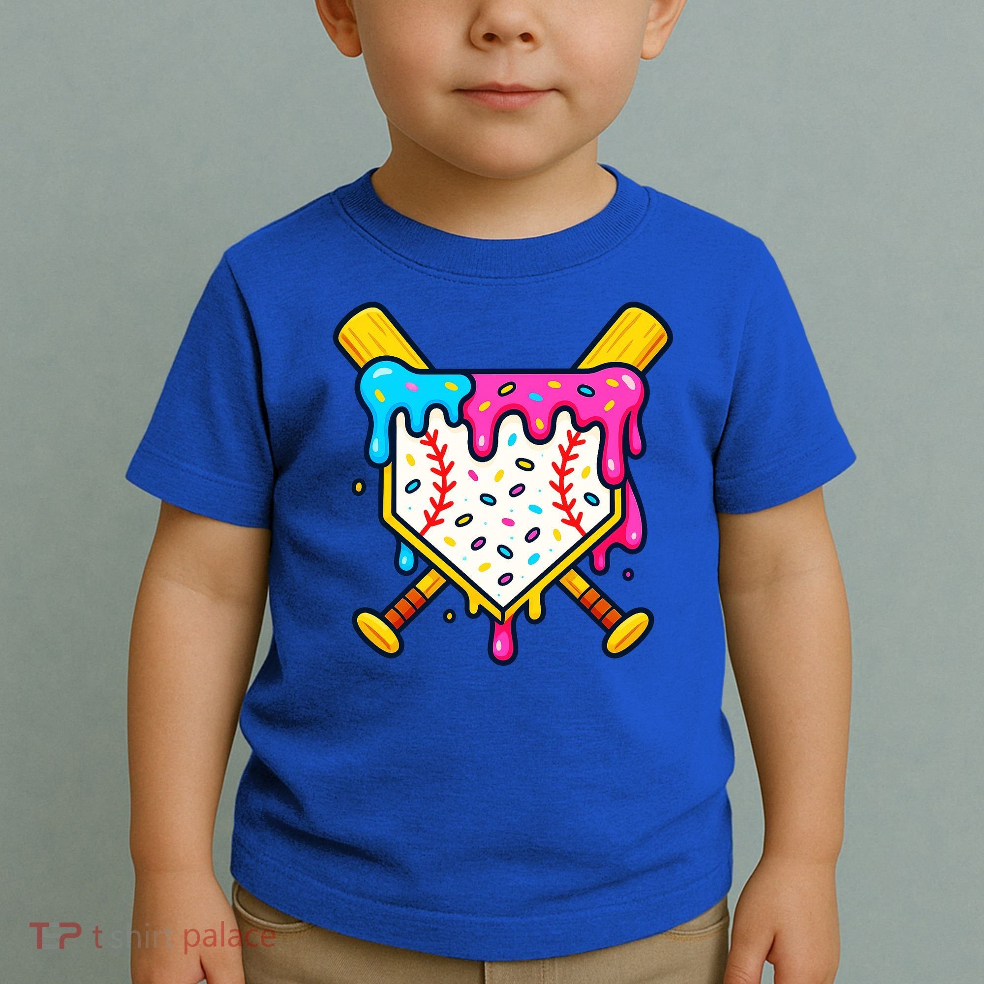 Ice Cream Drip Baseball Bat Home Plate Cool Toddler T-Shirt