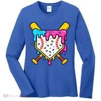 Ice Cream Drip Baseball Bat Home Plate Cool Women's Long Sleeve Shirt thumb 0