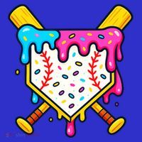 Ice Cream Drip Baseball Bat Home Plate Cool Women's Long Sleeve Shirt thumb 2