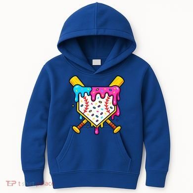 Ice Cream Drip Baseball Bat Home Plate Cool Kids Hoodie