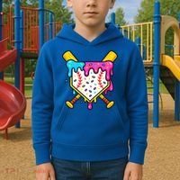 Ice Cream Drip Baseball Bat Home Plate Cool Kids Hoodie thumb 2