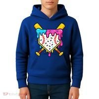 Ice Cream Drip Baseball Bat Home Plate Cool Kids Hoodie thumb 4