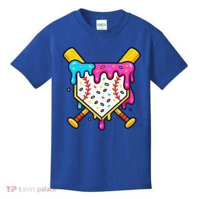 Ice Cream Drip Baseball Bat Home Plate Cool Kids T-Shirt