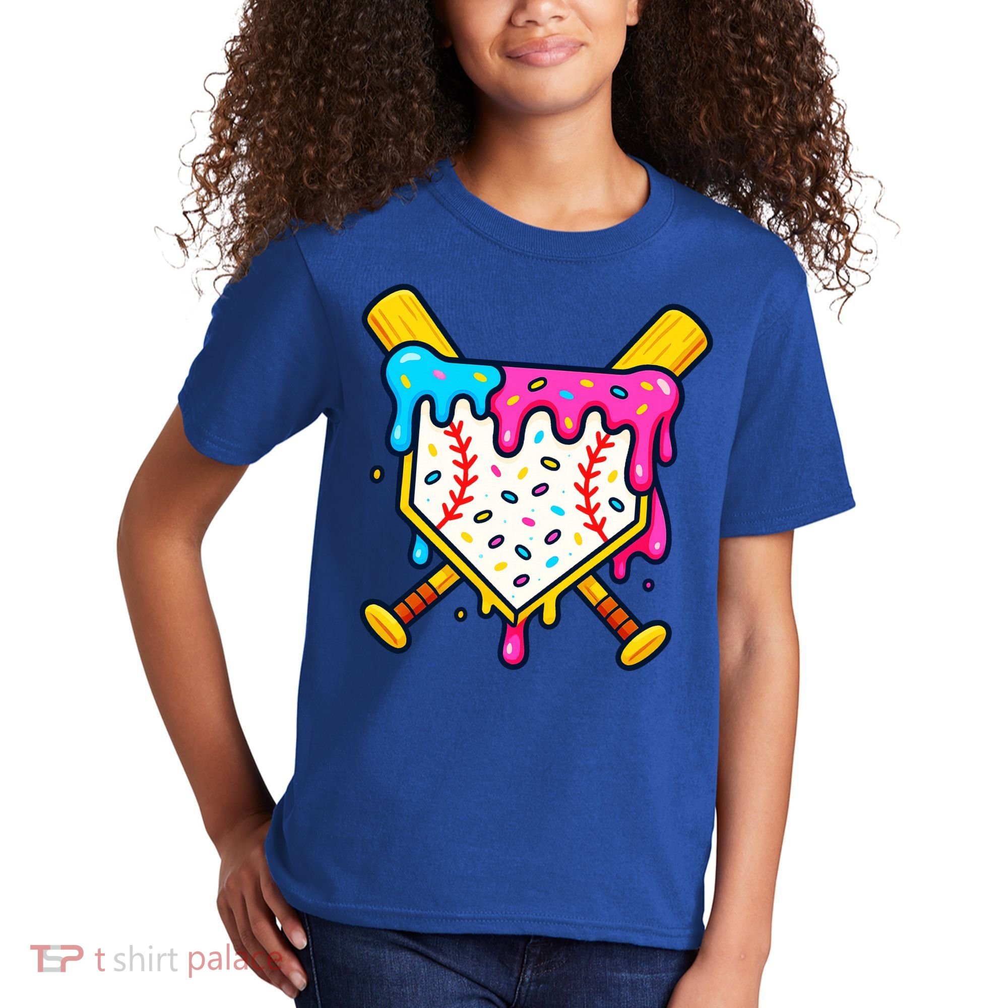 Ice Cream Drip Baseball Bat Home Plate Cool Kids T-Shirt