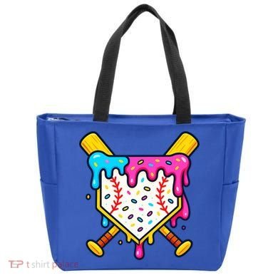 Ice Cream Drip Baseball Bat Home Plate Cool Tote Bag