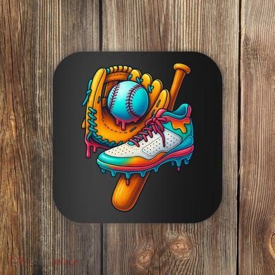 Ice Cream Shoes Drip Baseball Stuff Coaster