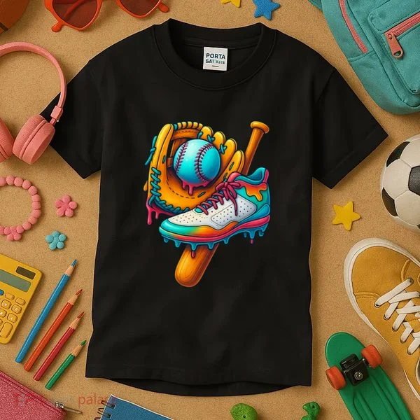 Ice Cream Shoes Drip Baseball Stuff Kids T-Shirt