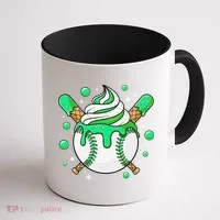Ice Cream Drip Baseball Stuff Stuff Baseball Coffee Mug thumb 1