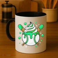 Ice Cream Drip Baseball Stuff Stuff Baseball Coffee Mug thumb 4