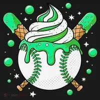 Ice Cream Drip Baseball Stuff Stuff Baseball Women's Hoodie thumb 2