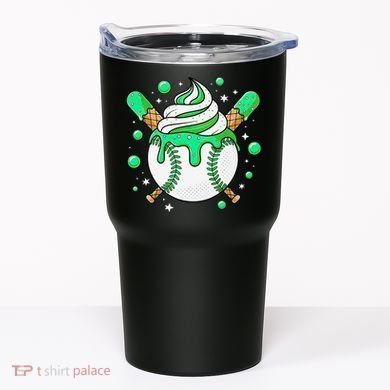Ice Cream Drip Baseball Stuff Stuff Baseball Tumbler