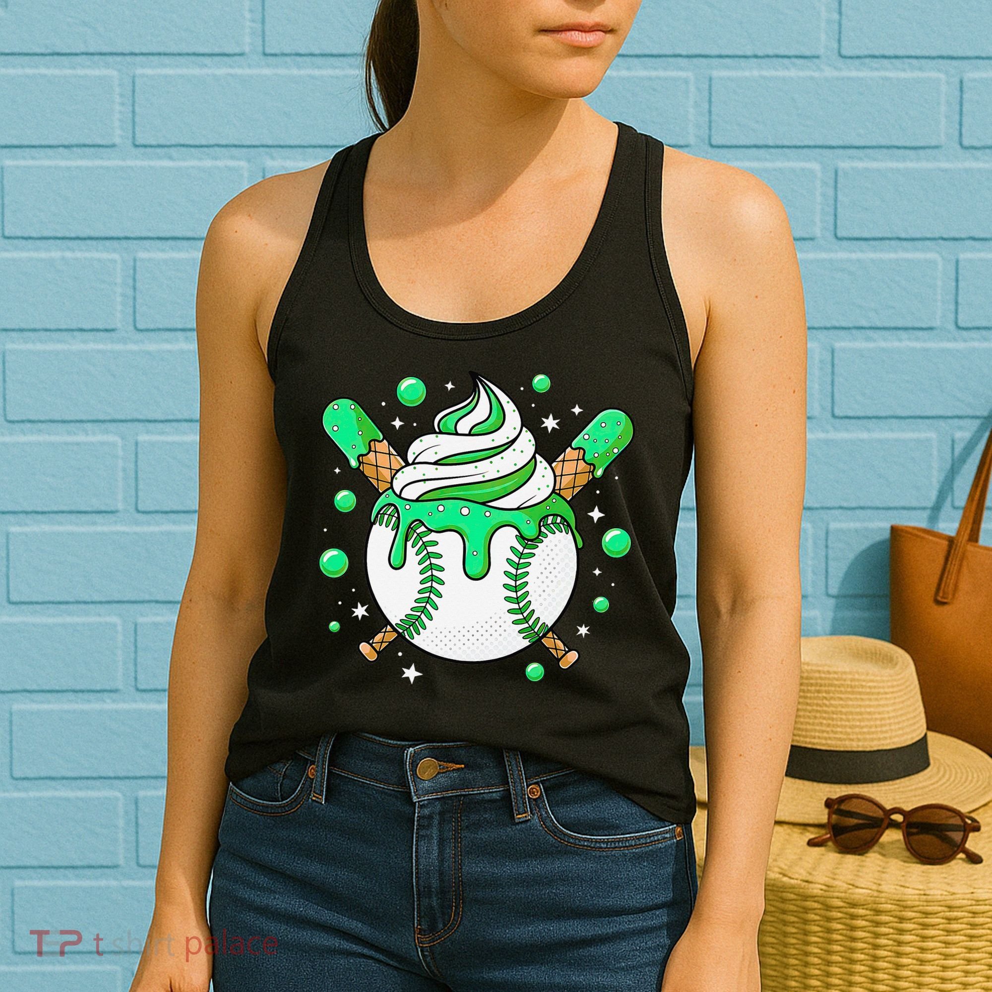 Ice Cream Drip Baseball Stuff Stuff Baseball Women's Tank Top