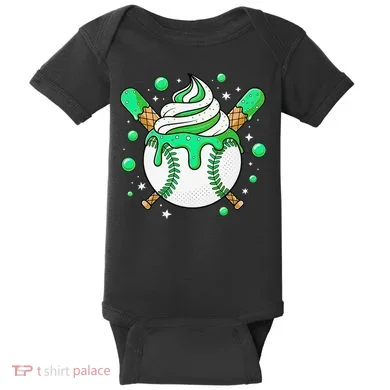 Ice Cream Drip Baseball Stuff Stuff Baseball Baby Bodysuit