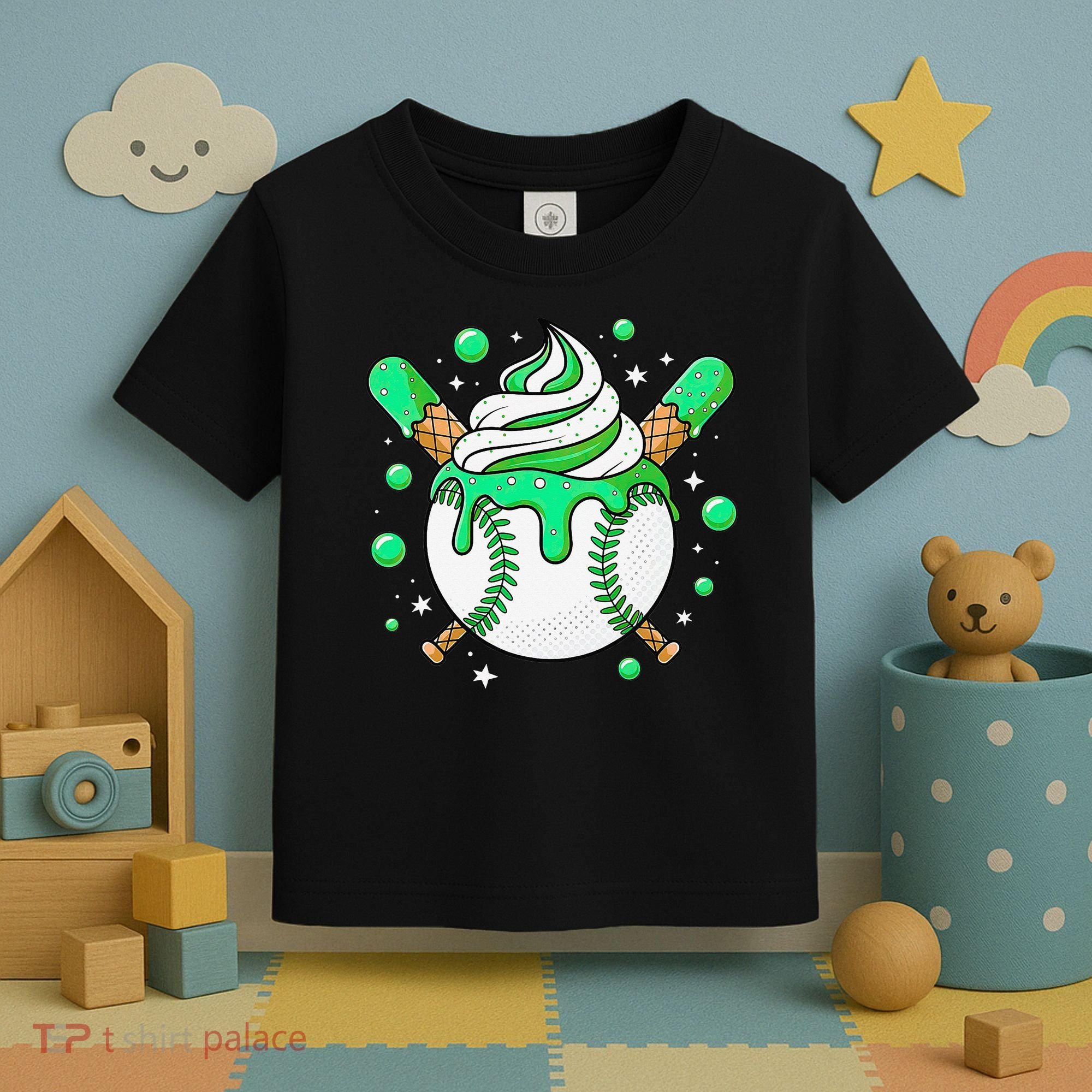 Ice Cream Drip Baseball Stuff Stuff Baseball Toddler T-Shirt