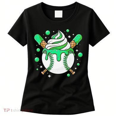 Ice Cream Drip Baseball Stuff Stuff Baseball Women's T-Shirt