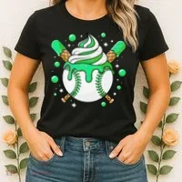 Ice Cream Drip Baseball Stuff Stuff Baseball Women's T-Shirt thumb 2