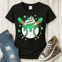 Ice Cream Drip Baseball Stuff Stuff Baseball Women's T-Shirt thumb 3