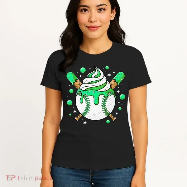 Ice Cream Drip Baseball Stuff Stuff Baseball Women's T-Shirt