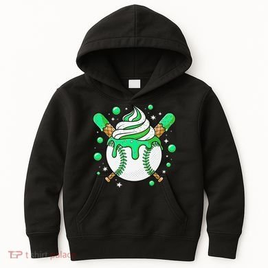 Ice Cream Drip Baseball Stuff Stuff Baseball Kids Hoodie