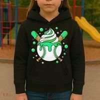 Ice Cream Drip Baseball Stuff Stuff Baseball Kids Hoodie thumb 3